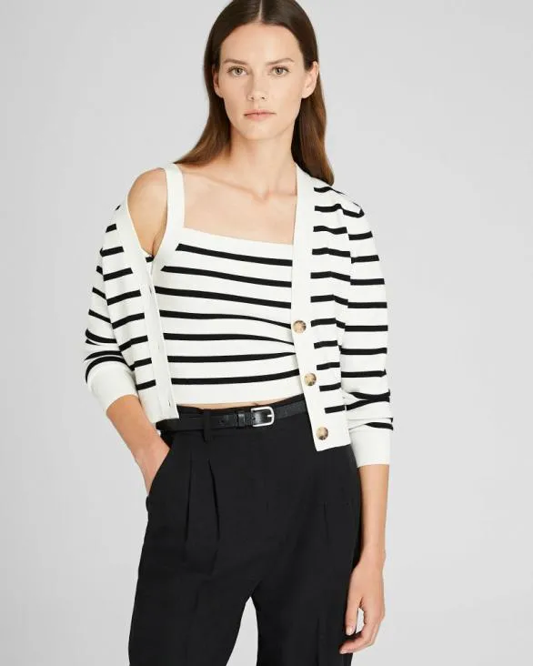 Club Monaco Sweaters Cropped Cardigan Whiteblack 8211 Women