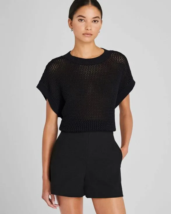 Club Monaco Sweaters Relaxed Mesh Shell Black 8211 Women