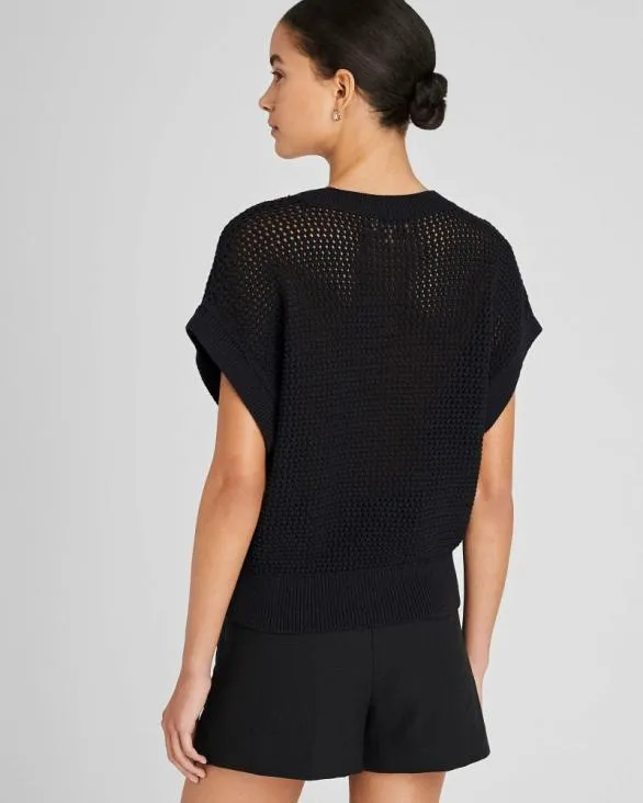 Club Monaco Sweaters Relaxed Mesh Shell Black 8211 Women