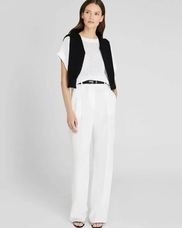 Club Monaco Sweaters Relaxed Mesh Shell White 8211 Women