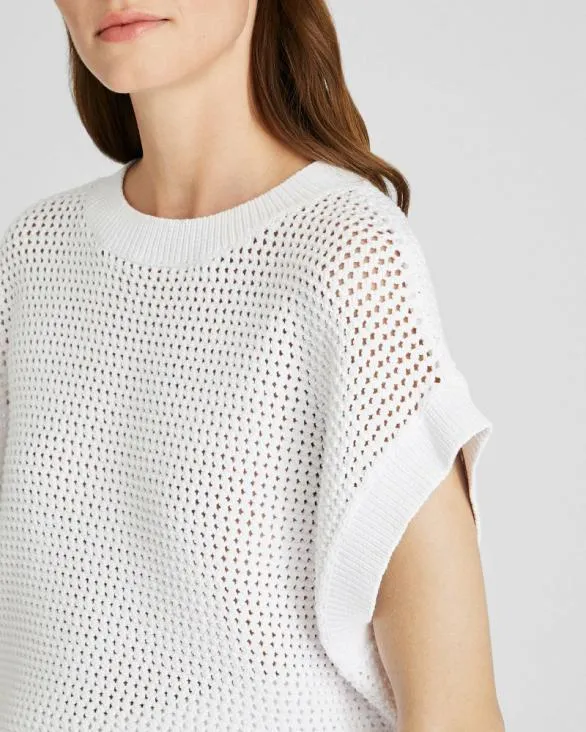 Club Monaco Sweaters Relaxed Mesh Shell White 8211 Women