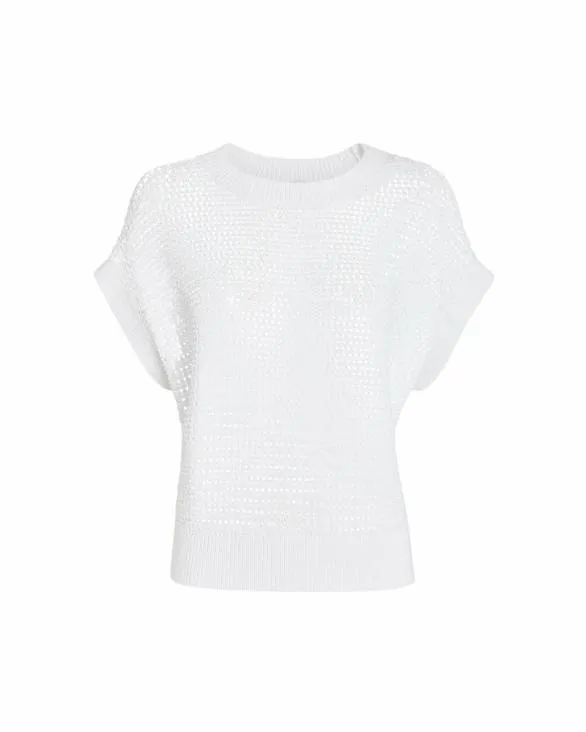 Club Monaco Sweaters Relaxed Mesh Shell White 8211 Women
