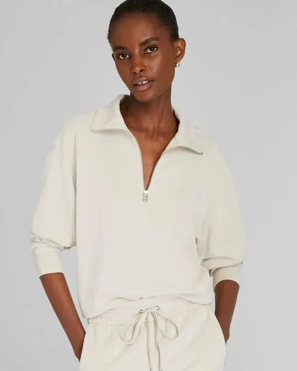 Club Monaco Sweaters Sandwash Scuba QuarterZip Sweater Off White 8211 Women