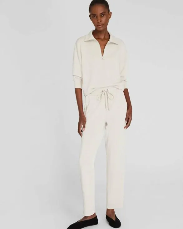 Club Monaco Sweaters Sandwash Scuba QuarterZip Sweater Off White 8211 Women