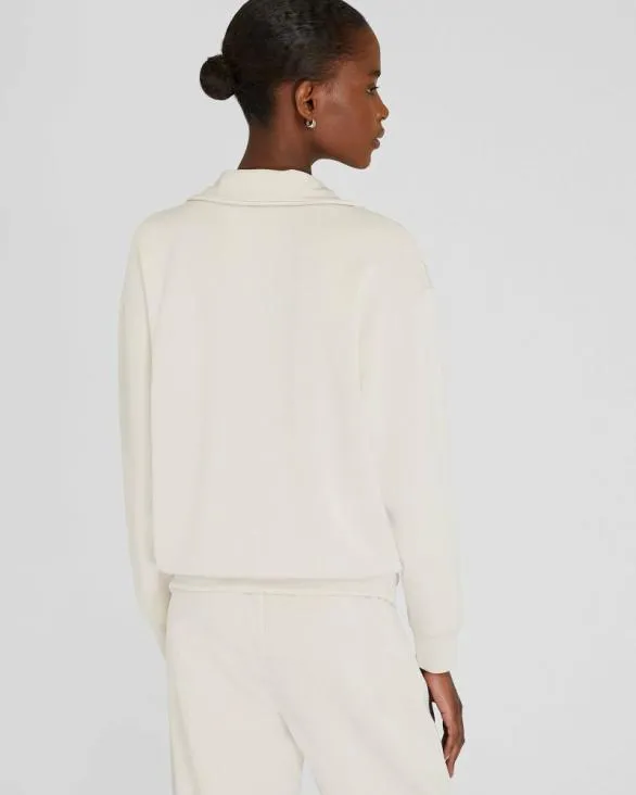 Club Monaco Sweaters Sandwash Scuba QuarterZip Sweater Off White 8211 Women