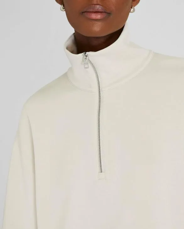 Club Monaco Sweaters Sandwash Scuba QuarterZip Sweater Off White 8211 Women