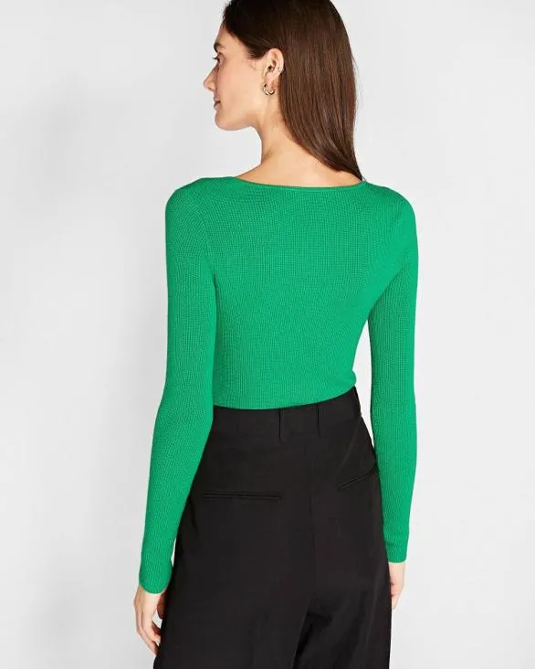 Club Monaco Sweaters Shrug Neck Rib Sweater Green 8211 Women