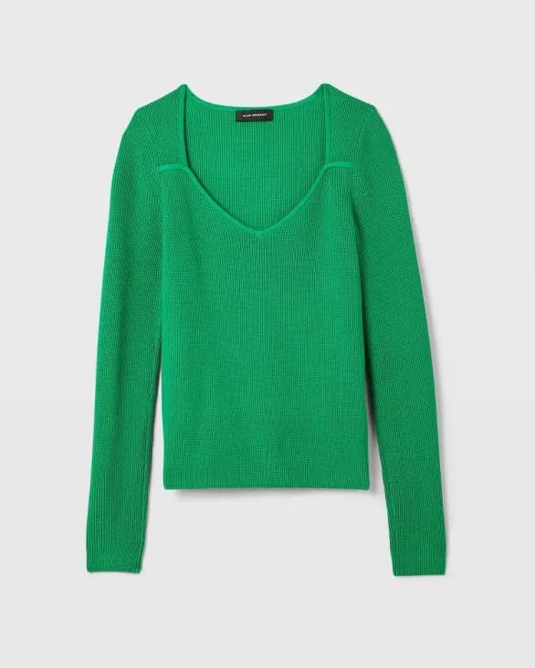 Club Monaco Sweaters Shrug Neck Rib Sweater Green 8211 Women