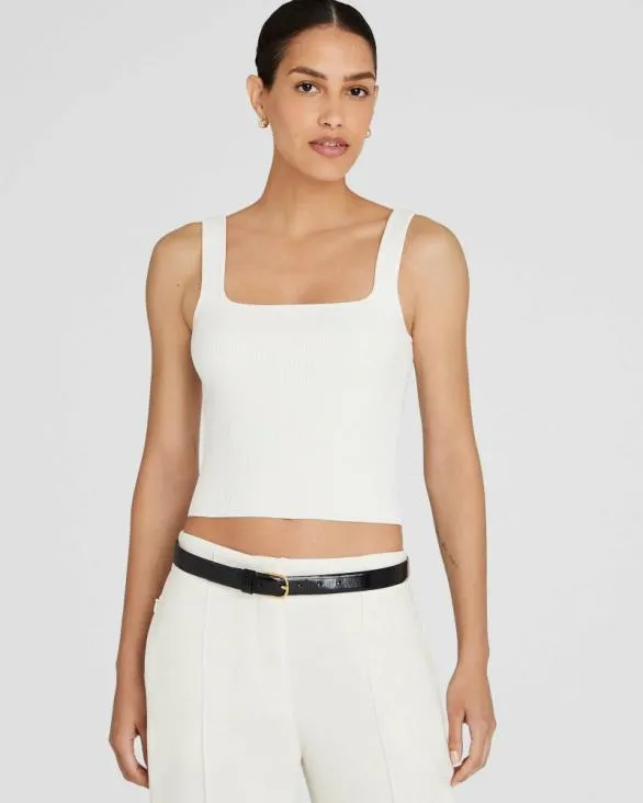 Club Monaco Sweaters Square Neck Tank Ivory 8211 Women