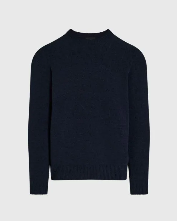 Club Monaco Sweaters Statement Chenille Crewneck Sweater Navy 8211 Men
