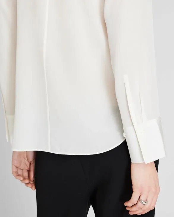 Club Monaco Tops Collared Silk Popover Shirt Off White 8211 Women