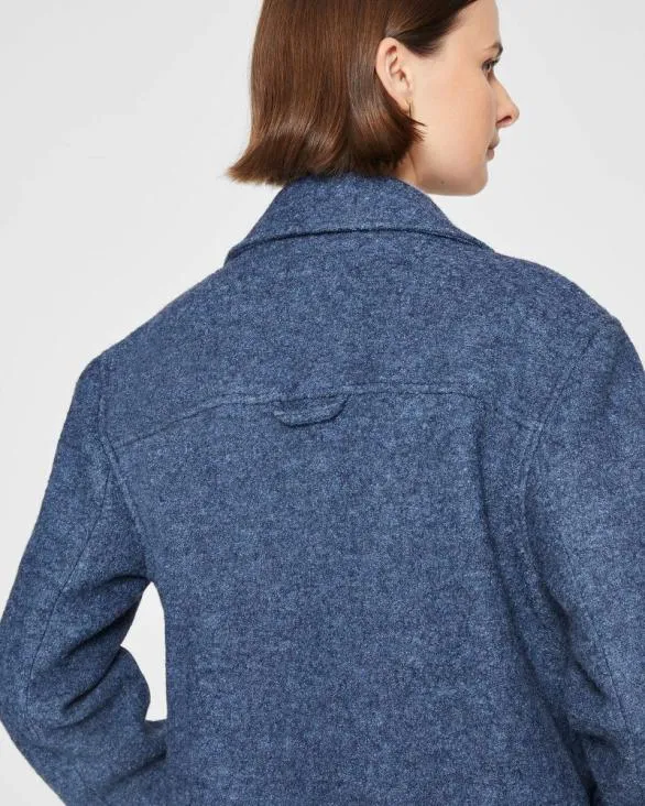Club Monaco Tops Cozy Shirt Jacket Heather Blue 8211 Women