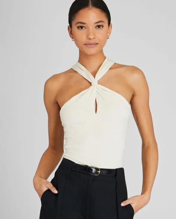 Club Monaco Tops Ribbed Twist Knit Top White 8211 Women
