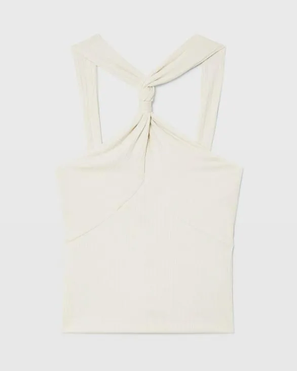 Club Monaco Tops Ribbed Twist Knit Top White 8211 Women