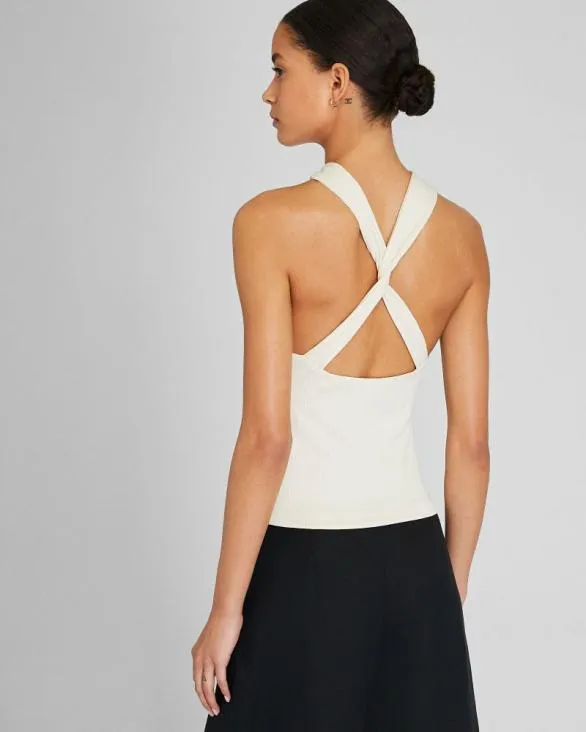 Club Monaco Tops Ribbed Twist Knit Top White 8211 Women