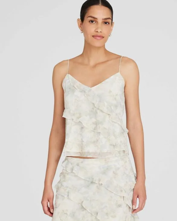 Club Monaco Tops Ruffle Front Cami Cream Base 8211 Women