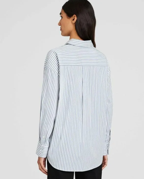 Club Monaco Tops Striped Classic ButtonDown Shirt White Base Stripe 8211 Women
