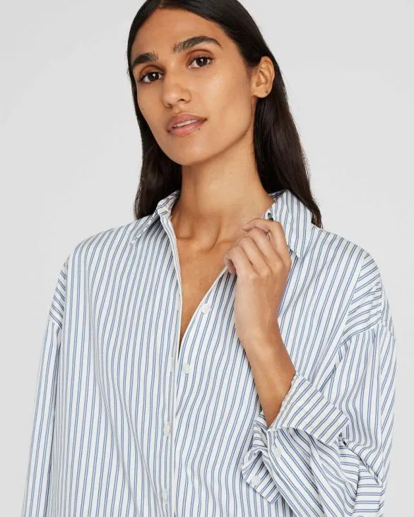 Club Monaco Tops Striped Classic ButtonDown Shirt White Base Stripe 8211 Women