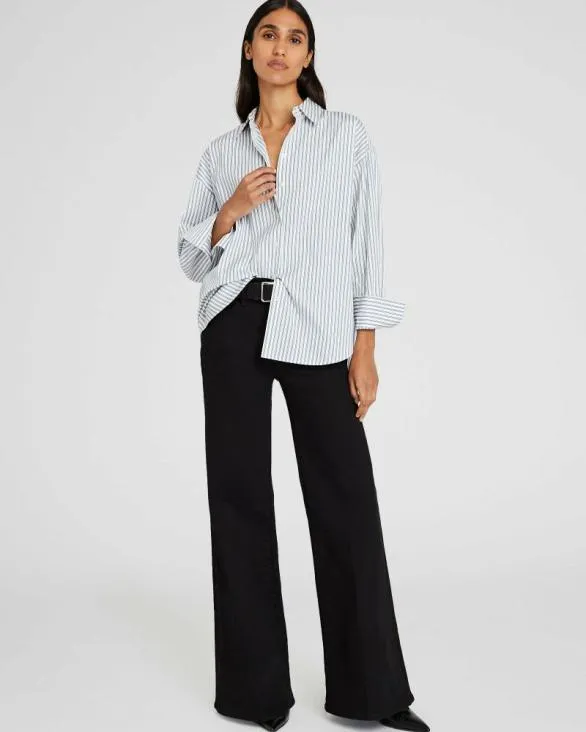 Club Monaco Tops Striped Classic ButtonDown Shirt White Base Stripe 8211 Women