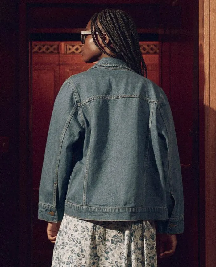 Collection The Great The Slouchy Denim Jacket Electric Blue Wash