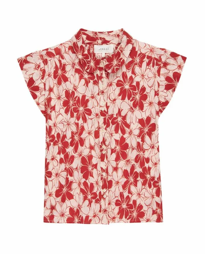Collection The Great The Wren Top Burnt Red Hibiscus Flower