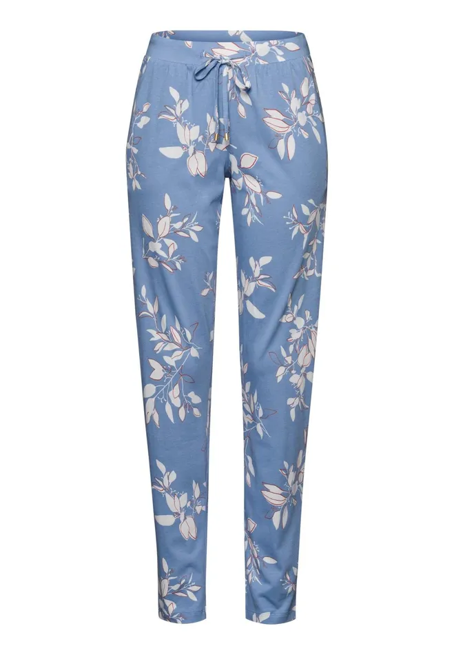 Cotton Blend Drawstring Pants Pearly Flowers Women HANRO Pajama Bottoms