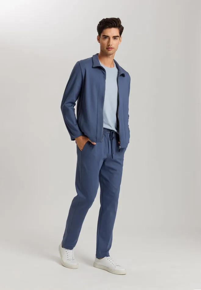 Cotton Drawstring Lounge Pants Vintage Indigo Men HANRO Loungewear