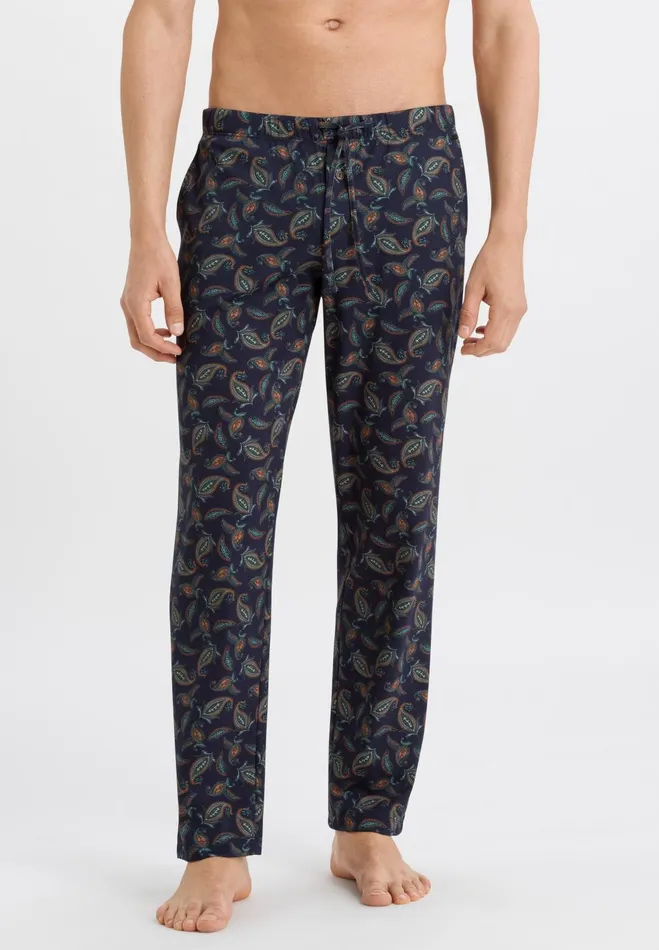 Cotton Drawstring Pajama Pants Floral Paisley Print Men HANRO Pajama Bottoms