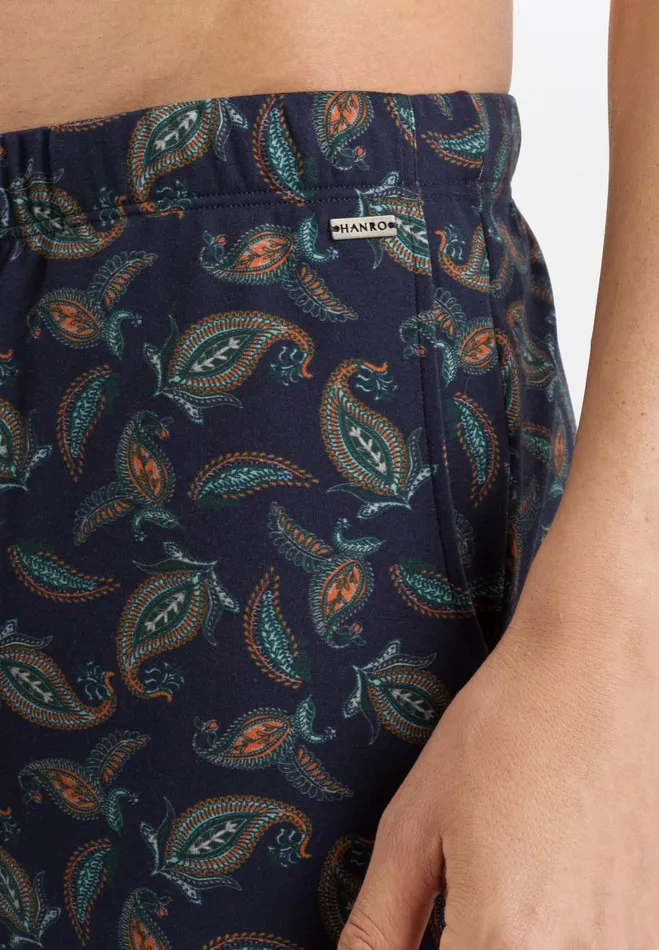 Cotton Drawstring Pajama Pants Floral Paisley Print Men HANRO Pajama Bottoms