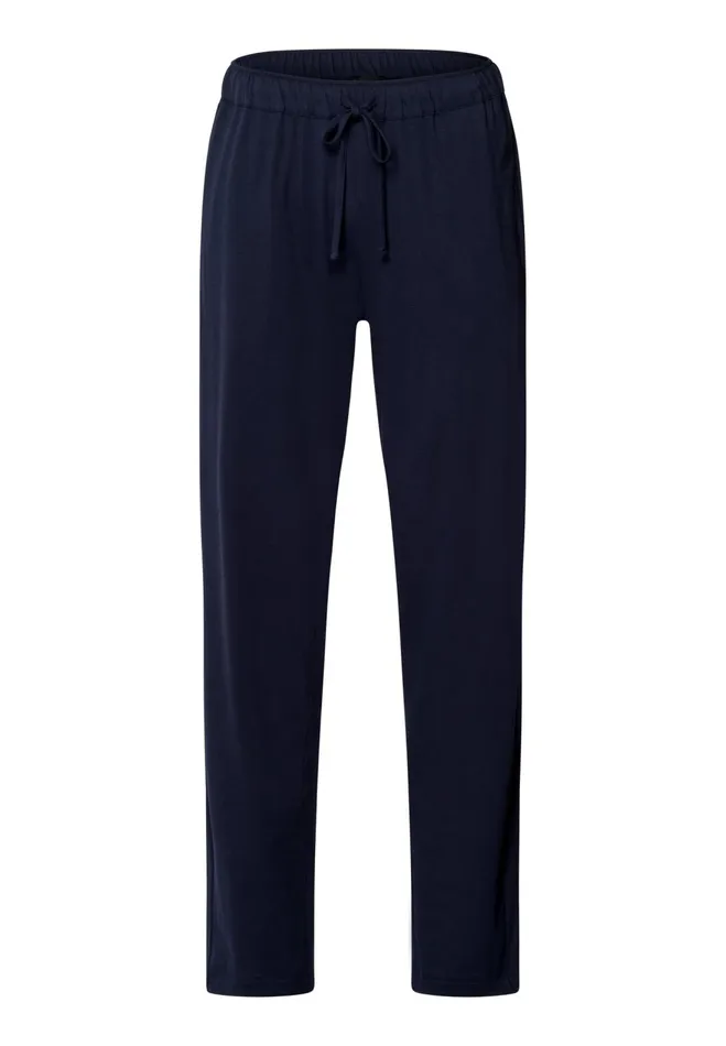 Cotton Drawstring Pants Deep Navy Men HANRO Pajama Bottoms