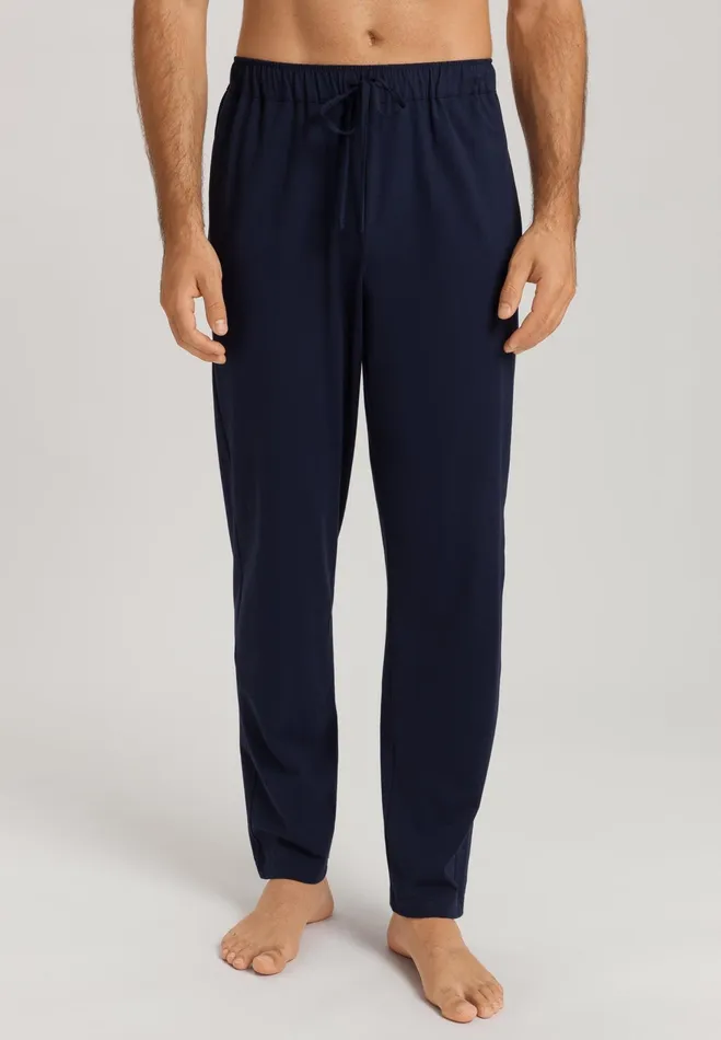 Cotton Drawstring Pants Deep Navy Men HANRO Pajama Bottoms