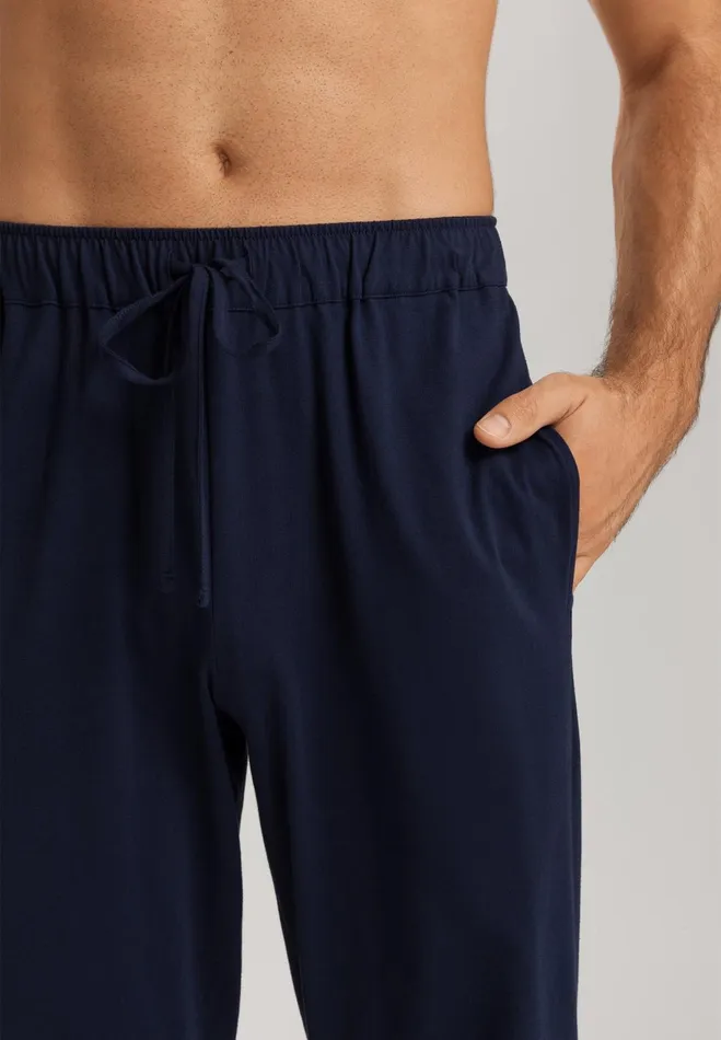 Cotton Drawstring Pants Deep Navy Men HANRO Pajama Bottoms