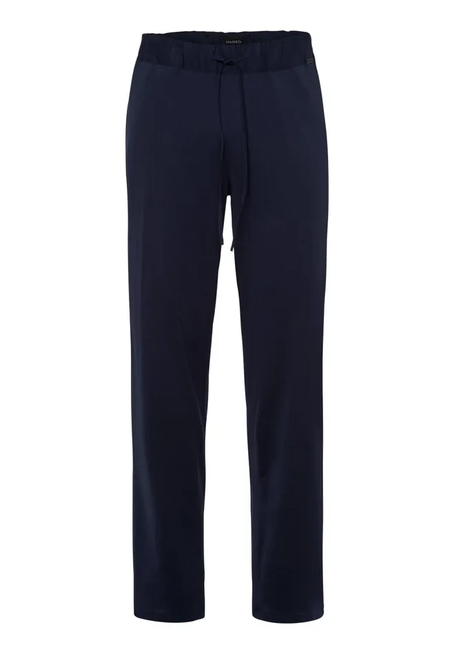 Cotton Knit Drawstring Pants Black Iris Men HANRO Pajama Bottoms