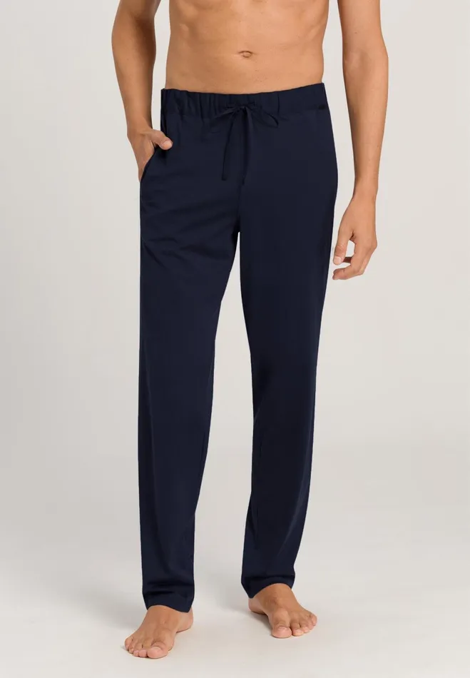 Cotton Knit Drawstring Pants Black Iris Men HANRO Pajama Bottoms