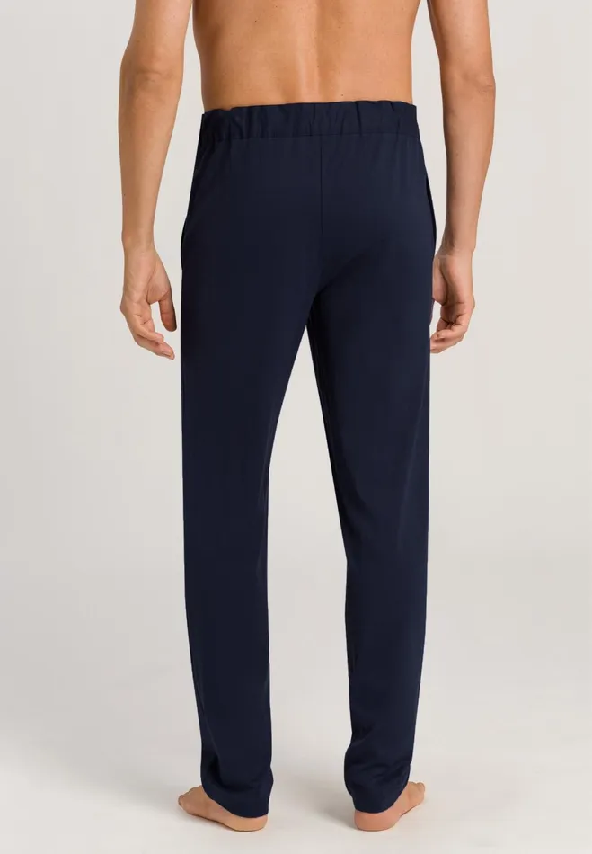 Cotton Knit Drawstring Pants Black Iris Men HANRO Pajama Bottoms