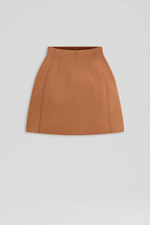 CREPE KNIT PEPLUM SKIRT SPICE Women Skirts Scanlan Theodore CREPE KNIT PEPLUM SKIRT SPICE Women Skirts Scanlan Theodore