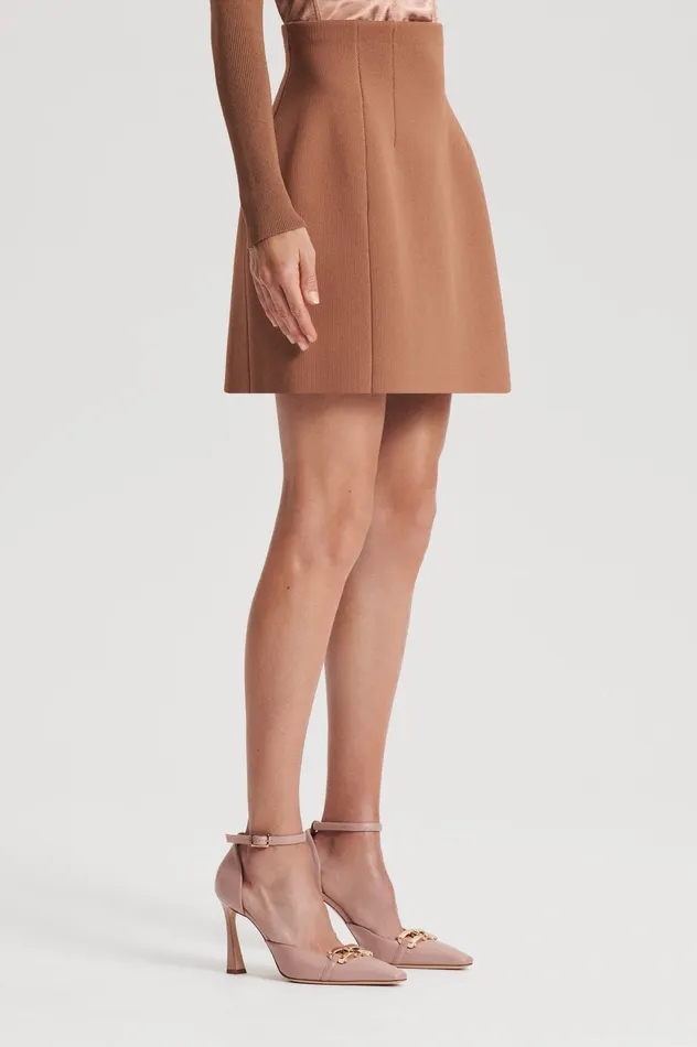 CREPE KNIT PEPLUM SKIRT SPICE Women Skirts Scanlan Theodore CREPE KNIT PEPLUM SKIRT SPICE Women Skirts Scanlan Theodore
