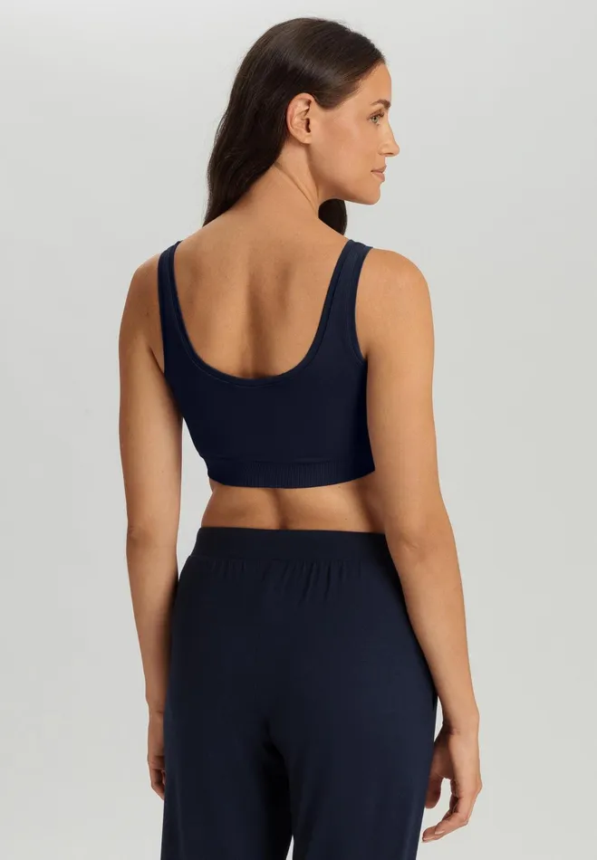 Crop Top Padded Deep Navy Women HANRO Wireless Bras
