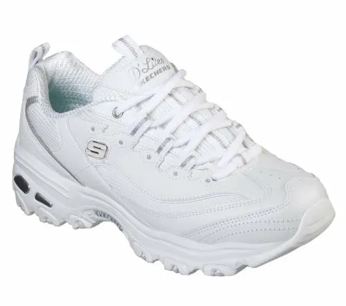 D039Lites 8211 Endless Dream White Silver Women SKECHERS Lace Up