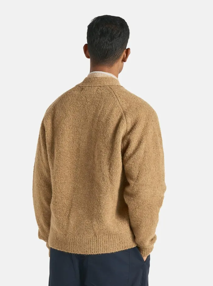 David Cardigan In Sand Alpaca Knit Men Universal Works Cardigans