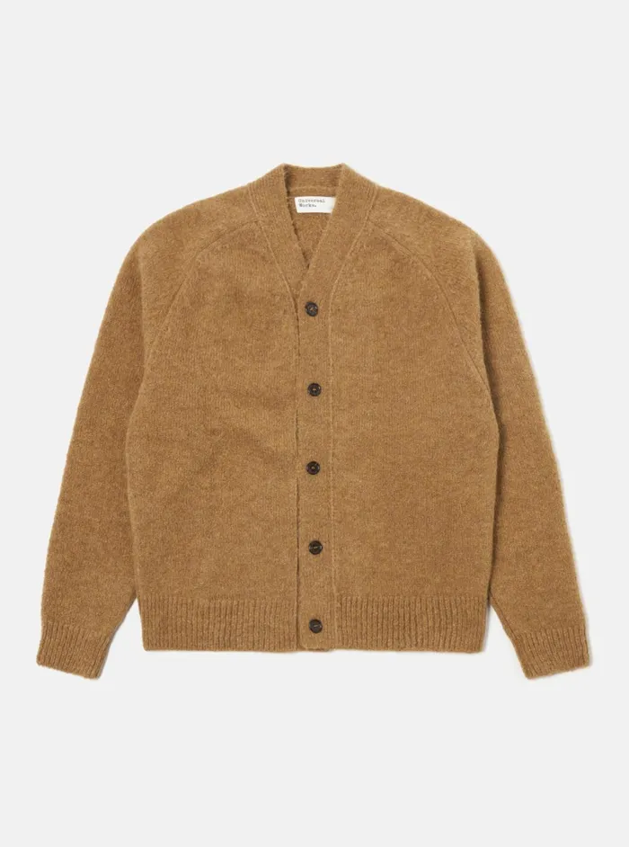 David Cardigan In Sand Alpaca Knit Men Universal Works Cardigans