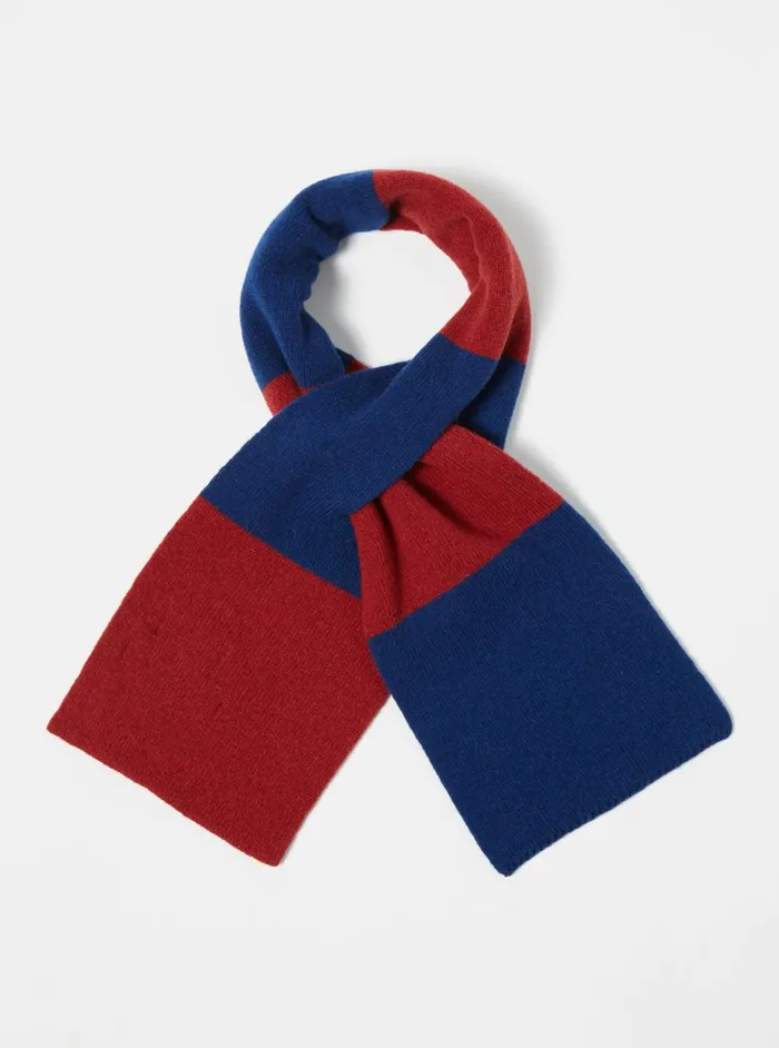 Deluxe Football Scarf In RedBlue Soft Wool Men Universal Works Scarves