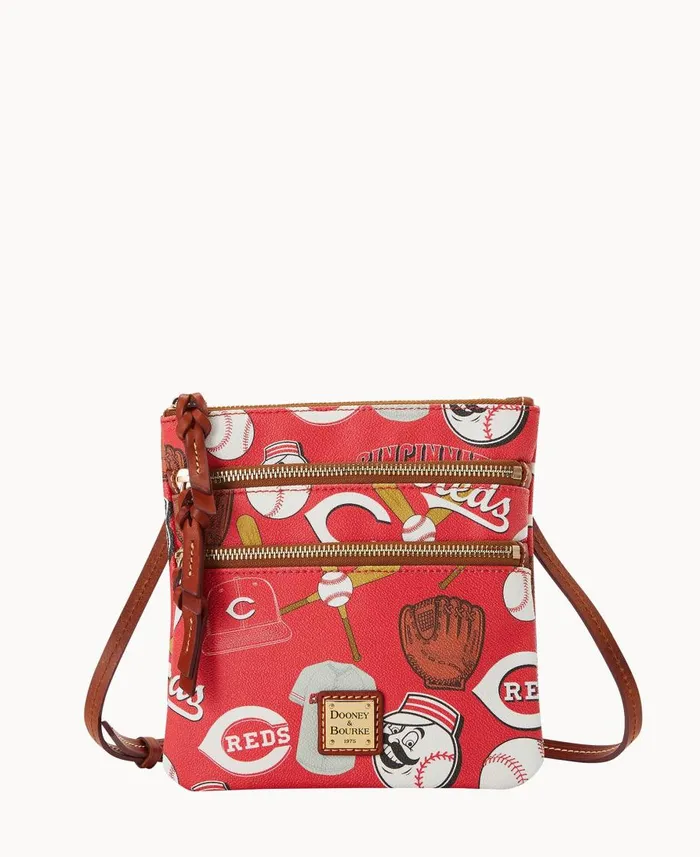 Dooney and Bourke Crossbodies MLB Reds N S Triple Zip Crossbody Reds 8211 WomenMen Dooney and Bourke Crossbodies MLB Reds N S Triple Zip Crossbody Reds 8211 WomenMen
