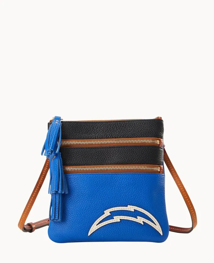 Dooney and Bourke Crossbodies NFL Chargers Triple Zip Crossbody Chargers 8211 WomenMen Dooney and Bourke Crossbodies NFL Chargers Triple Zip Crossbody Chargers 8211 WomenMen