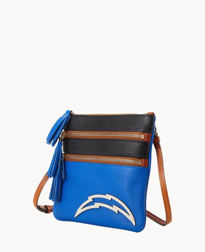 Dooney and Bourke Crossbodies NFL Chargers Triple Zip Crossbody Chargers 8211 WomenMen Dooney and Bourke Crossbodies NFL Chargers Triple Zip Crossbody Chargers 8211 WomenMen