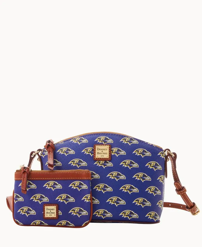 Dooney and Bourke Crossbodies NFL Ravens Suki Crossbody Med Wristlet Ravens 8211 WomenMen