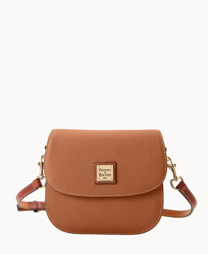 Dooney and Bourke Crossbodies Pebble Grain Saddle Bag Caramel 8211 WomenMen