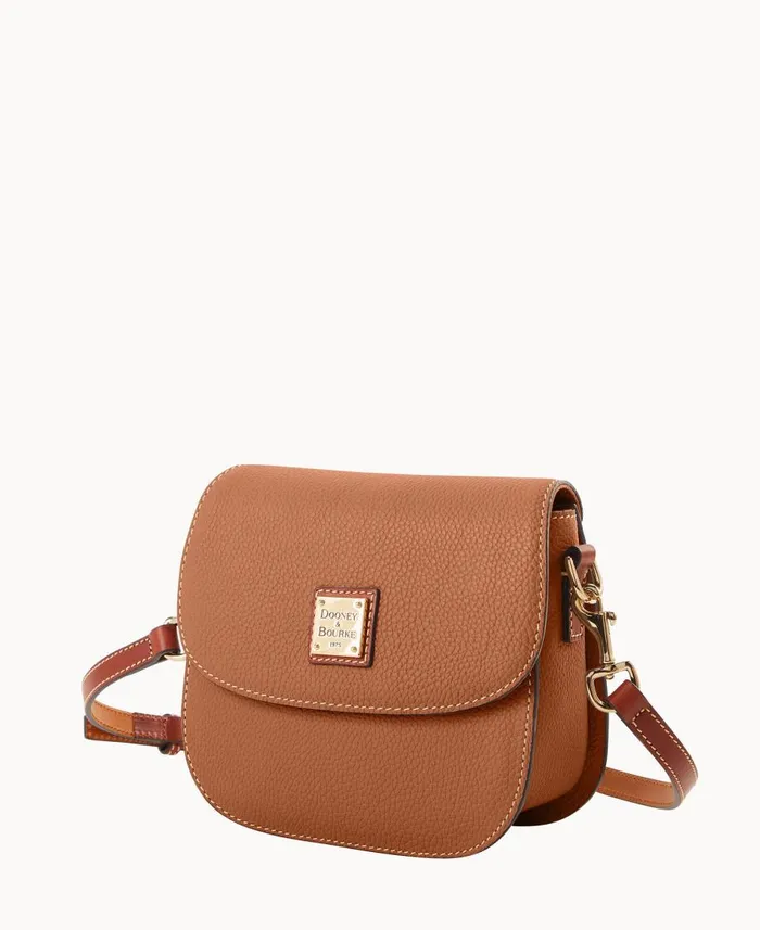 Dooney and Bourke Crossbodies Pebble Grain Saddle Bag Caramel 8211 WomenMen