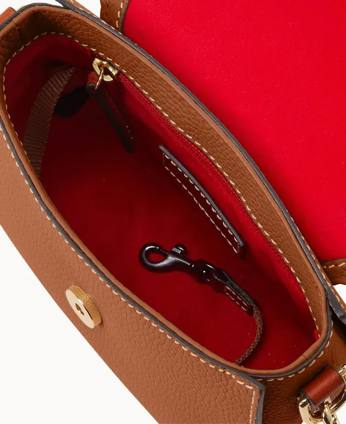 Dooney and Bourke Crossbodies Pebble Grain Saddle Bag Caramel 8211 WomenMen