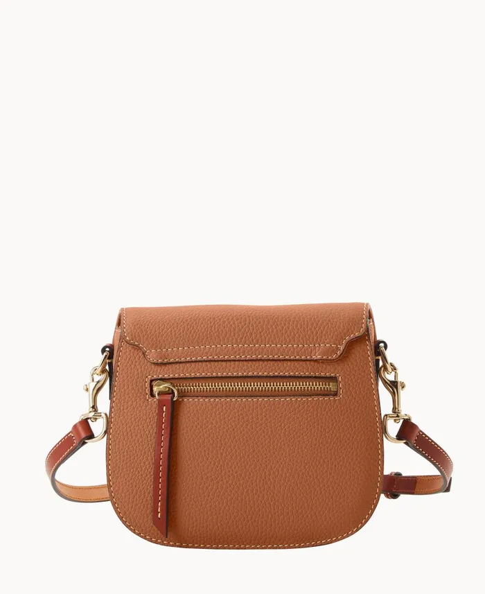Dooney and Bourke Crossbodies Pebble Grain Saddle Bag Caramel 8211 WomenMen